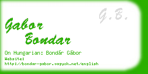gabor bondar business card