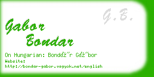 gabor bondar business card